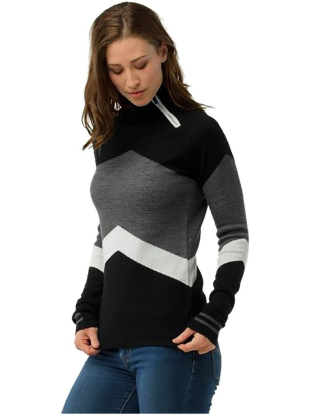 Smartwool Dacono Ski Funnel Neck Sweater merino wool layering mountains sz sm